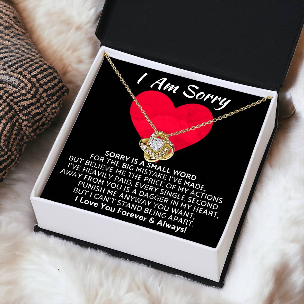 Premium I Am Sorry Gift for Your Love Knot Necklace