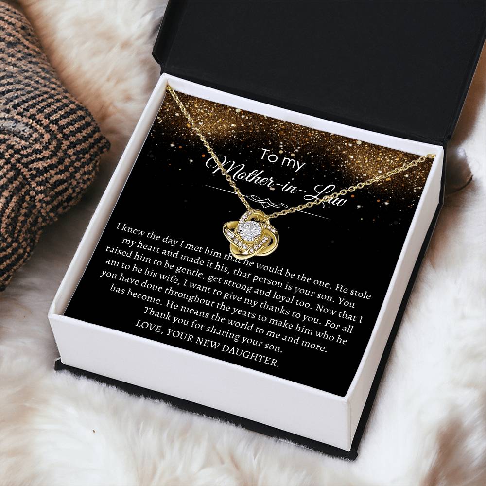 Love Knot Necklace Mother-In-Law - Thank You For Sharing Your Son Love Knot Necklace