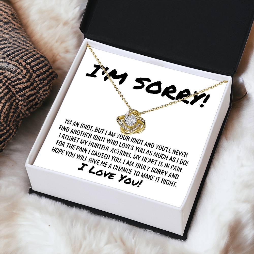 Sorry Apology Necklace Love Knot Necklace