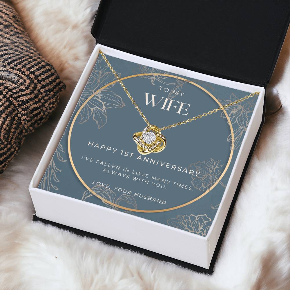 1 Year Anniversary Gift For Wife  1 Year Anniversary Gifts  1 Year Wedding Anniversary Gift Ideas  1St Wedding Anniversary Gift F Love Knot Necklace
