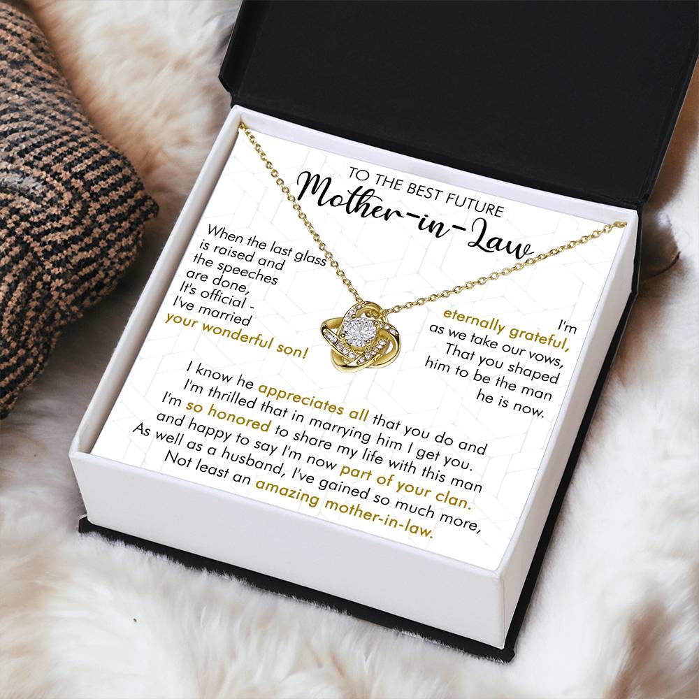 Gift For Future Mother-In-Law It's Official Love Knot Necklace Love Knot Necklace