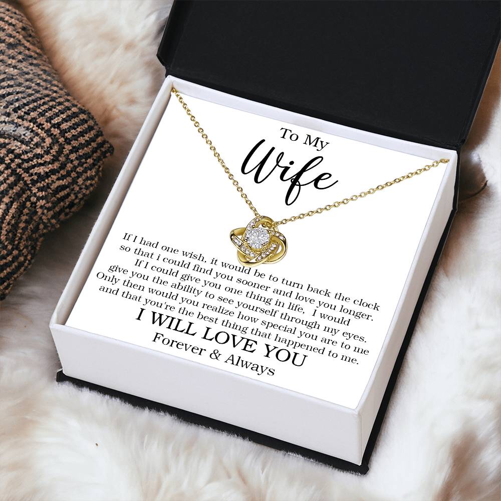 To My Wife  Gift For Wife From Husband Anniversary Gift Wife Birthda Love Knot Necklace