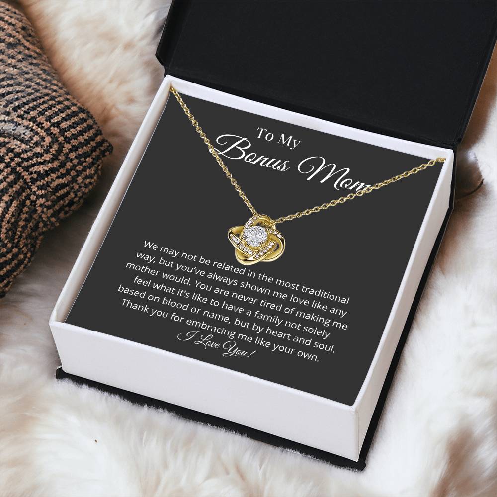 Bonus Mom Thank You Love Knot Necklace