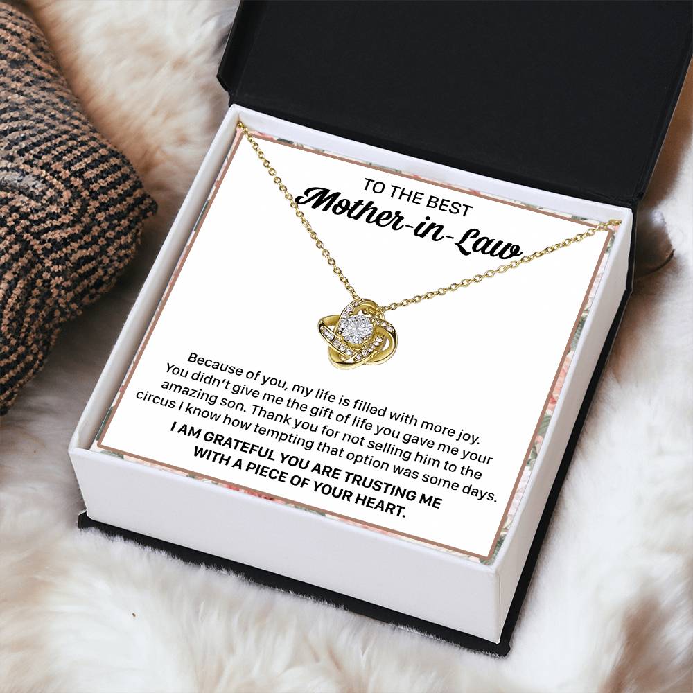 Gift For Mother-In-Law More Joy 3 Love Knot Necklace Love Knot Necklace