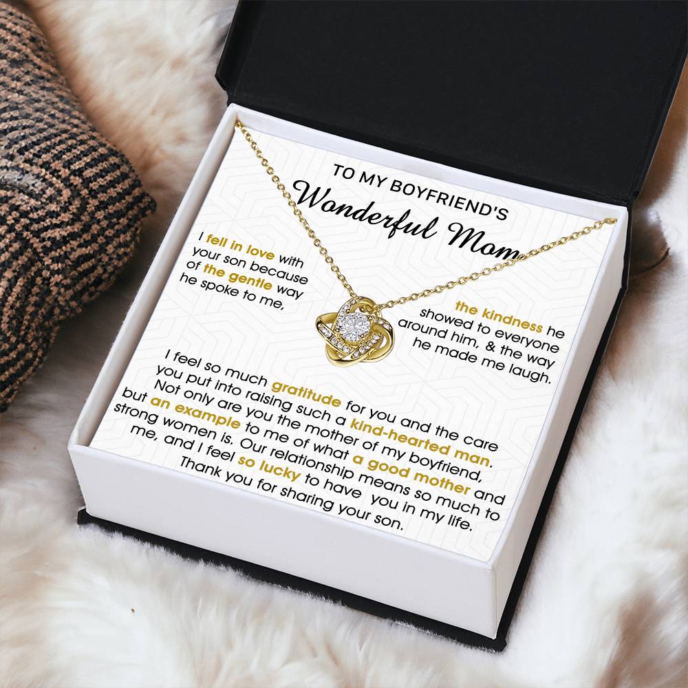 Gift For Boyfriend's Mom Gentle Way Hearted Man Love Knot Necklace Love Knot Necklace