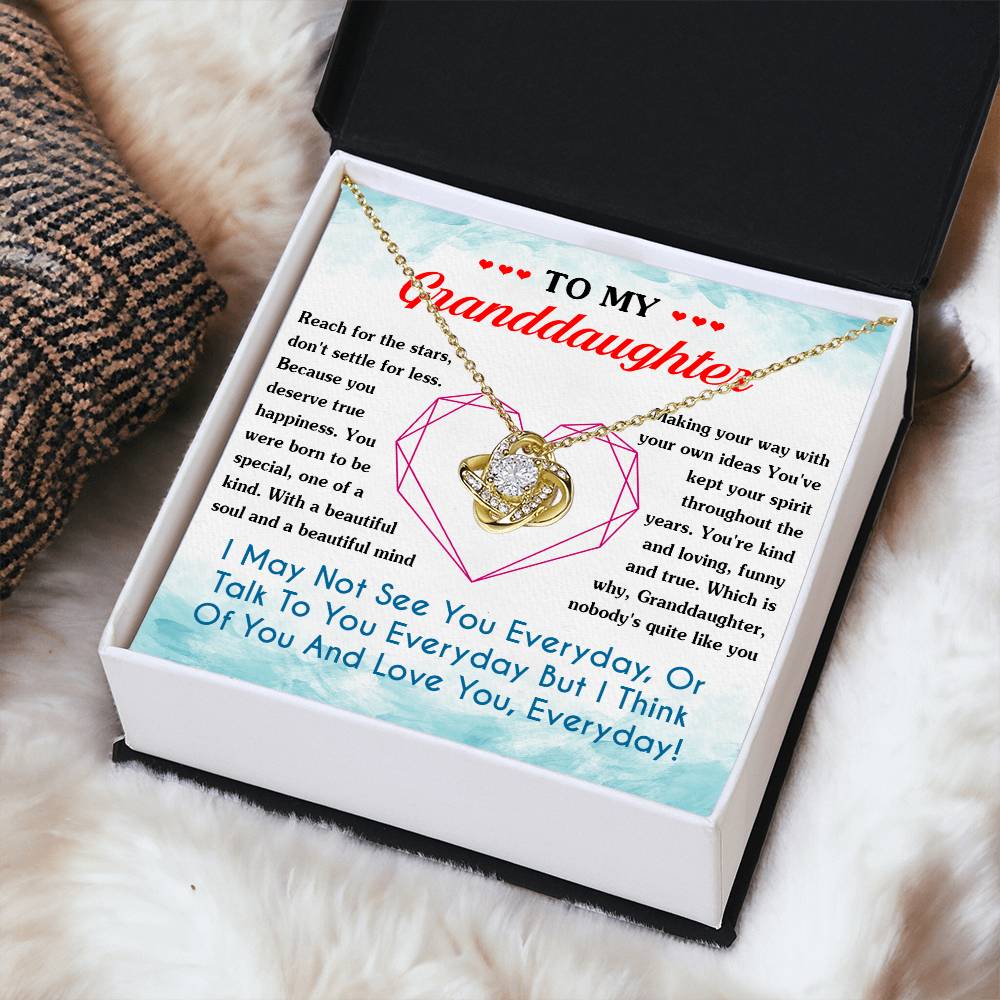 To My Granddaughter Necklace From Grandma Love Knot Necklace