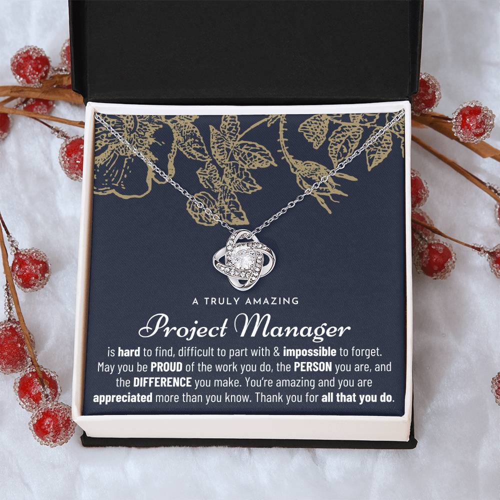 Gift For Project Manager Project Manager Gift Project Manager Appreciation Gift Love Knot Necklace