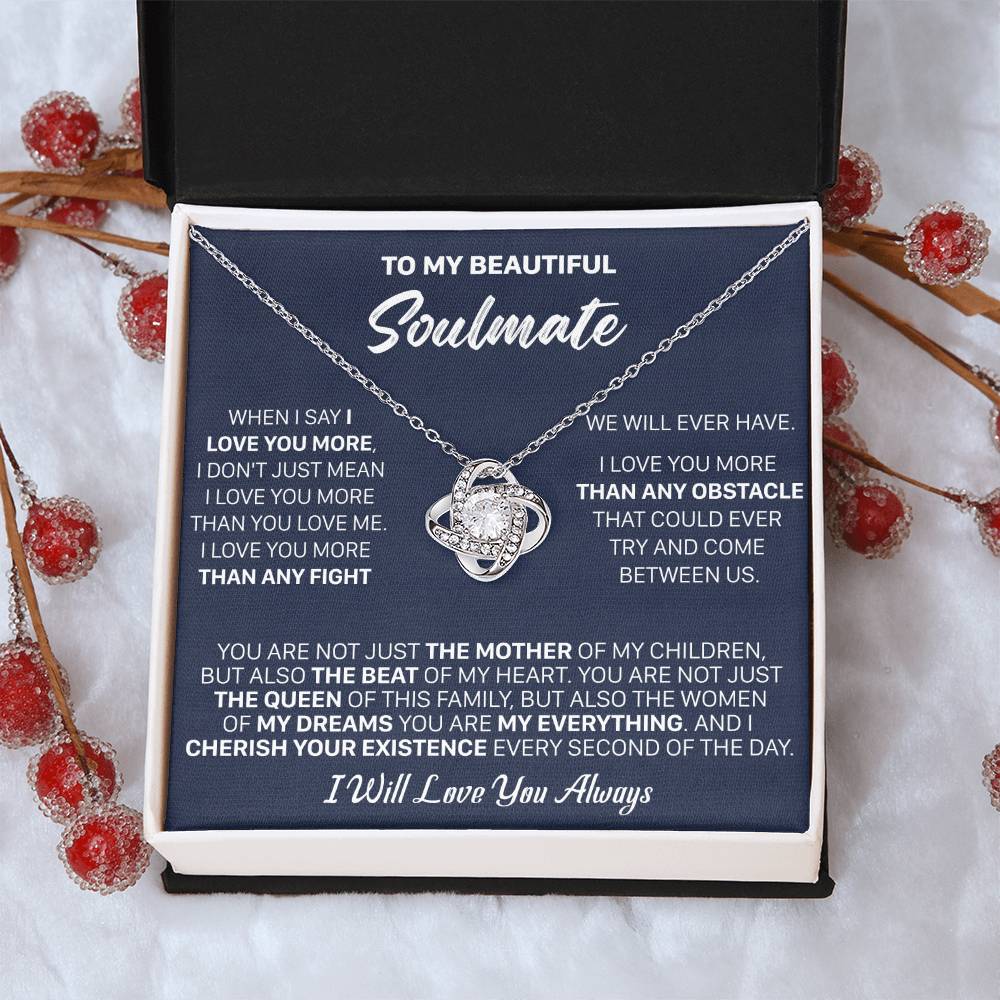 Gift For Your Soulmate - Love You More The Mother Love Knot Necklace Love Knot Necklace