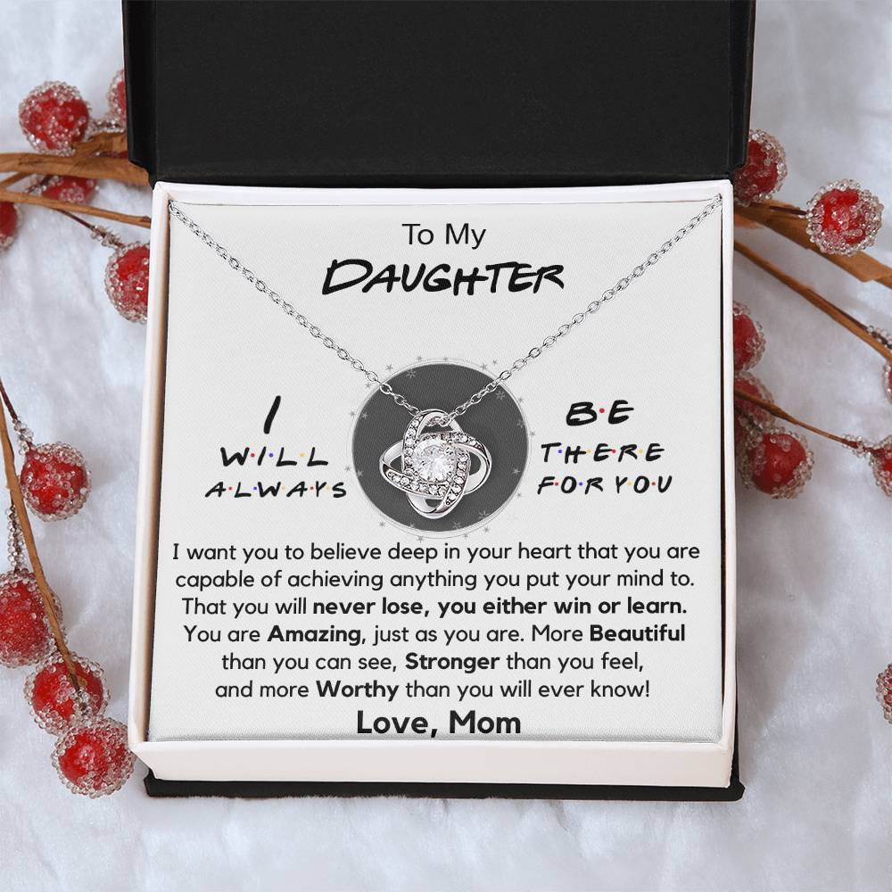 To My Daughter  Daughter Gift From Mom Christmas Gift Daughter Birthday Graduatio Love Knot Necklace