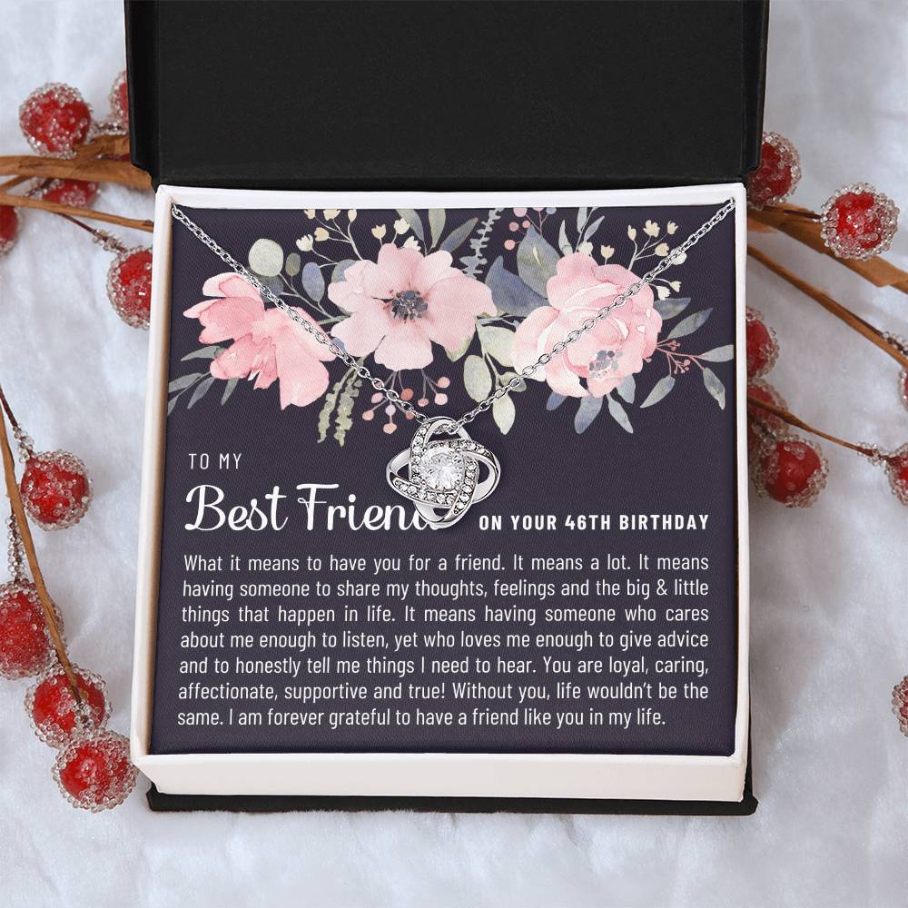 Gift For Best Friend 46Th Birthday 46Th Birthday Gift For Her Meaningful Best Friend 46Th Birthday Necklace Unique Gifts 46Th Bi Love Knot Necklace