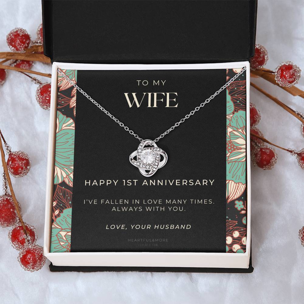 1 Year Anniversary Gift For Wife  1 Year Anniversary Gifts  1 Year Wedding Anniversary Gift Ideas  1St Wedding Anniversary Gift F(10) Love Knot Necklace