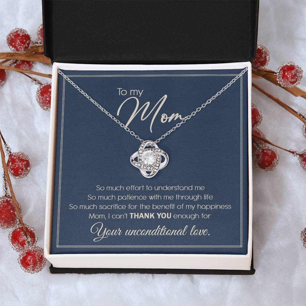 Gift For Mom From Daughter Or Son To My Mom Necklace Mom Birthday Thank You Gift For Mom Mother's Day Gift Love Knot Necklace