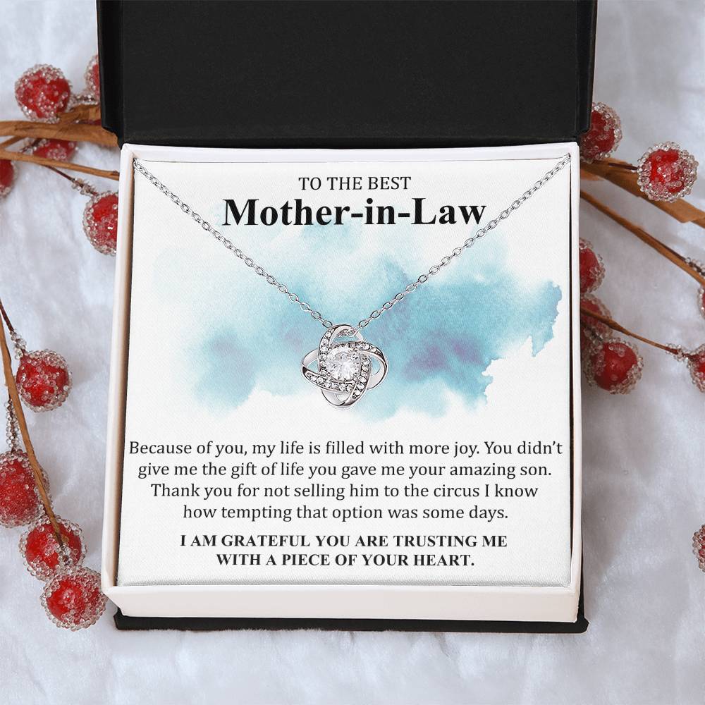 Gift For Mother-In-Law More Joy 4 Love Knot Necklace Love Knot Necklace