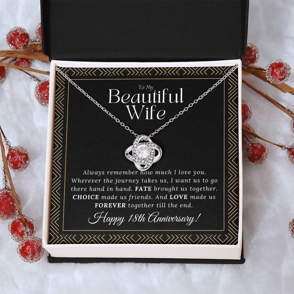 18 Year Anniversary Gift For Wife 18 Year Anniversary Gifts 18 Year Wedding Anniversary Gift Ideas 18Th Wedding Anniversary Gift F Love Knot Necklace