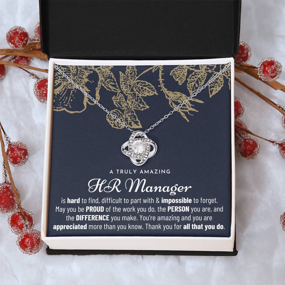 Gift For Hr Manager Hr Manager Gift Hr Manager Appreciation Gift Love Knot Necklace