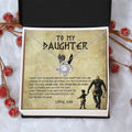 To My Daughter Jewelry With Luxury Box Daughter Birthday Gift Viking Girl  Bold Brave Strong Viking Dad Chr Love Knot Necklace