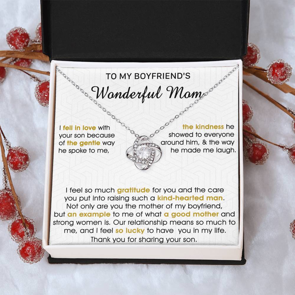 Gift For Boyfriend's Mom Gentle Way Hearted Man Love Knot Necklace Love Knot Necklace