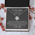 Thank You For Never Giving Up Love Knot Necklace