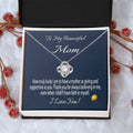 To My Beautiful Mom Gift Necklace Message Card Necklace For Mom Mom Birthday Gift Mother's Day Gift Necklace F Love Knot Necklace