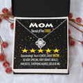 Humorous Gift For Mom Five Star Review For Mom Message Card Gift Necklace For Mom Funny Gift Necklace For Mom Birthday Mother's Day Gift Ne Love Knot Necklace