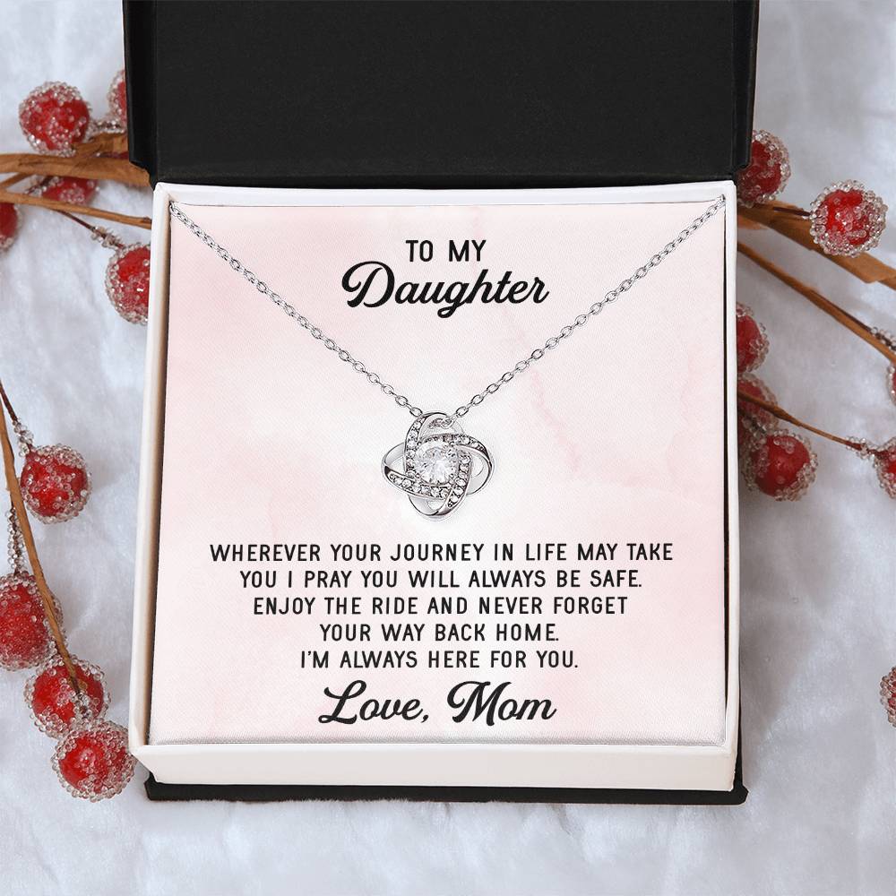 To My Daughter Necklace Gift From Mom Mothers Day Gift For Daughter From Mother Sentimental Jewelry Gifts For Daughter Love Knot Necklace