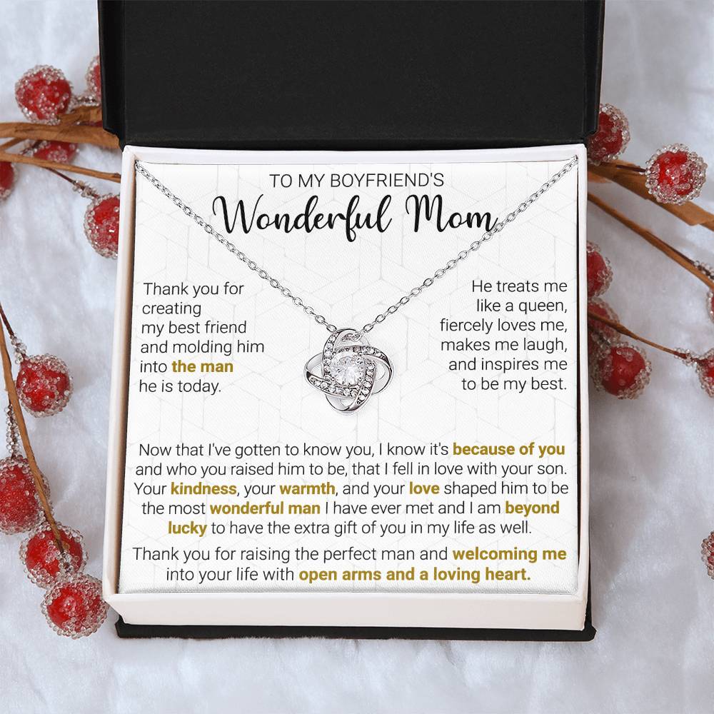 Gift For Boyfriend's Mom - Because Of You - Love Knot Love Knot Necklace