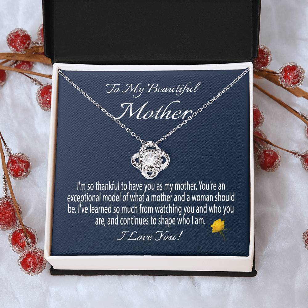 Mothers Day Gift From Daughter Mother's Day Necklace To My Beautiful Mom Necklace Mom Gift From Son Mom Necklace 2 Love Knot Necklace