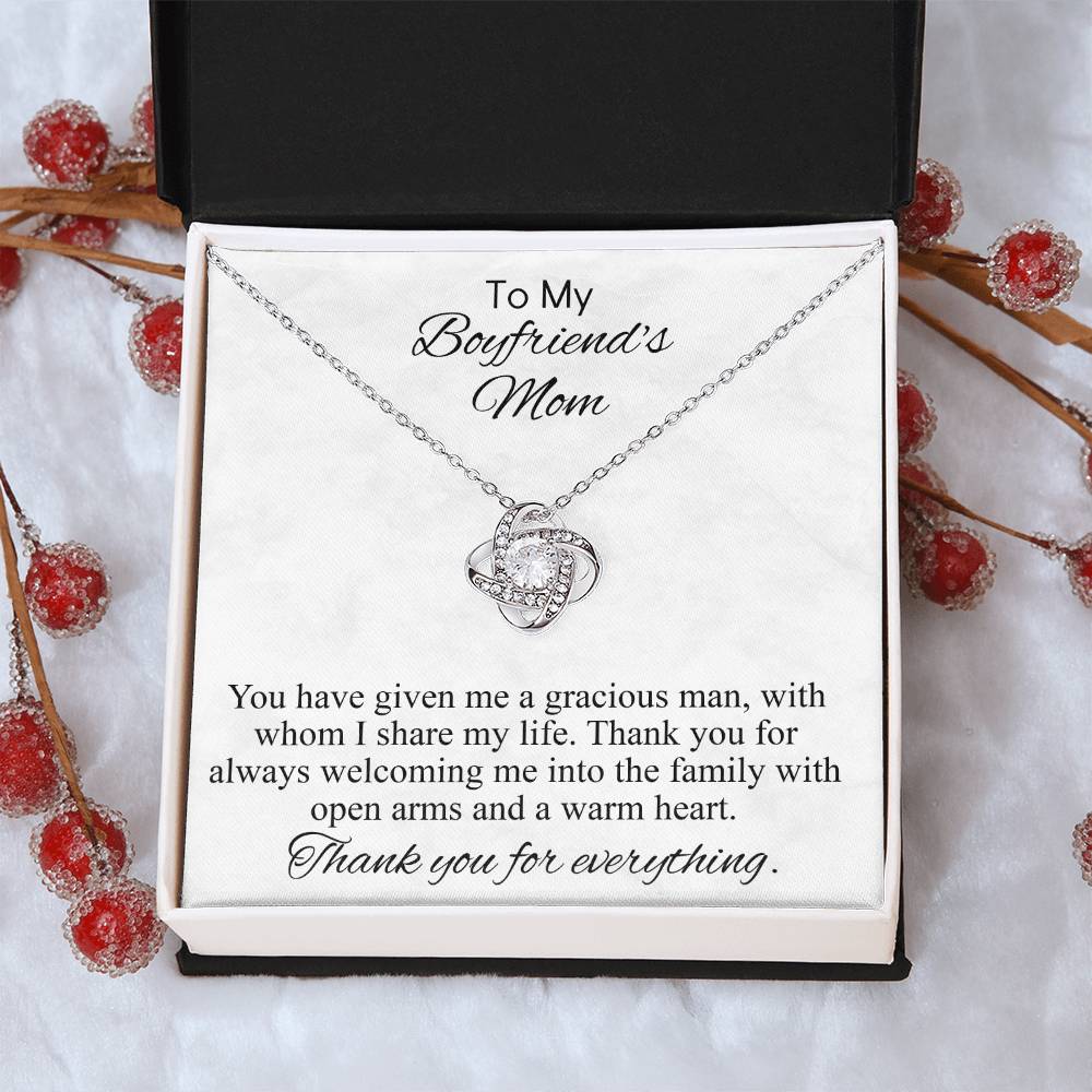 To My Boyfriends Mom Gift Mothers Day Gift For Boyfriends Mom Gifts For Boyfriends Mom Birthday Mothers Day Necklace Mothers Day Gift Love Knot Necklace