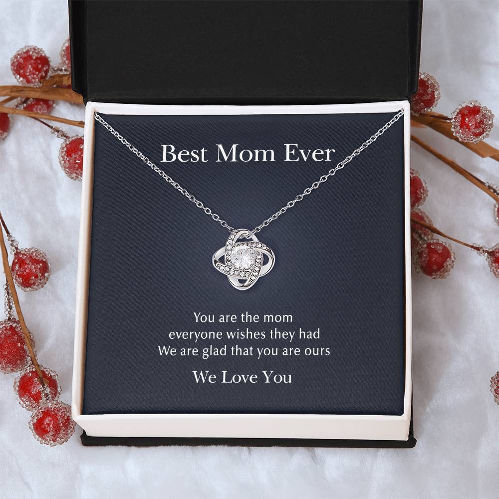 Glad That You Are Ours Love Knot Necklace