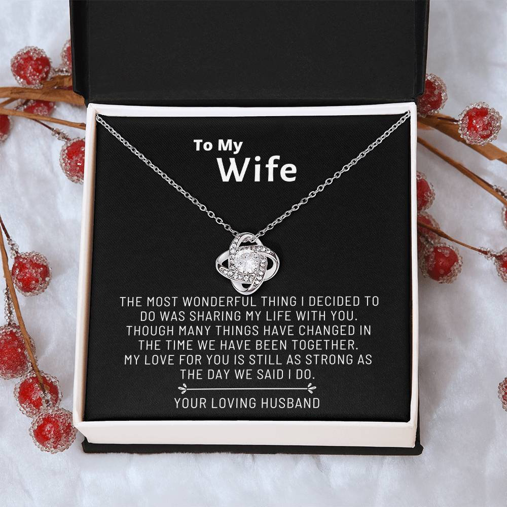 Almost Gone To My Wife  From Husband Unique Romantic Gifts For Wife Birthday Anniversary Christmas & Valentine Love Knot Necklace