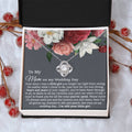 To My Mom On My Wedding Day Gift Wedding Necklace Gift For Mom From Bride Love Knot Necklace