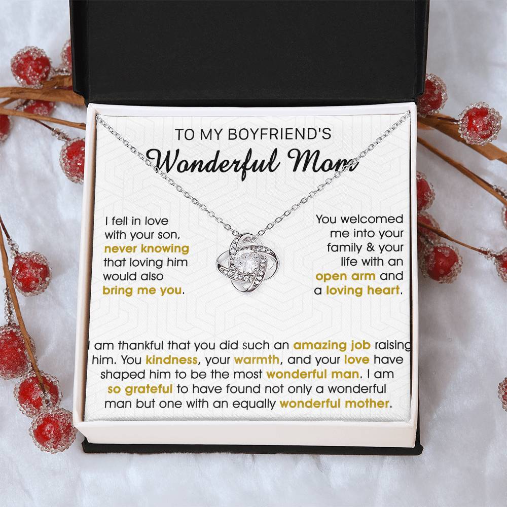 Gift For Boyfriend's Mom - Wonderful Mother - Love Knot Love Knot Necklace