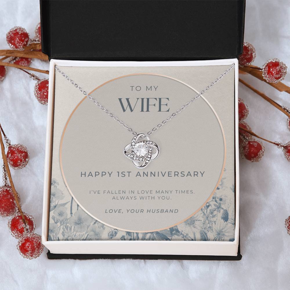 1 Year Anniversary Gift For Wife  1 Year Anniversary Gifts  1 Year Wedding Anniversary Gift Ideas  1St Wedding Anniversary Gift F(3) Love Knot Necklace