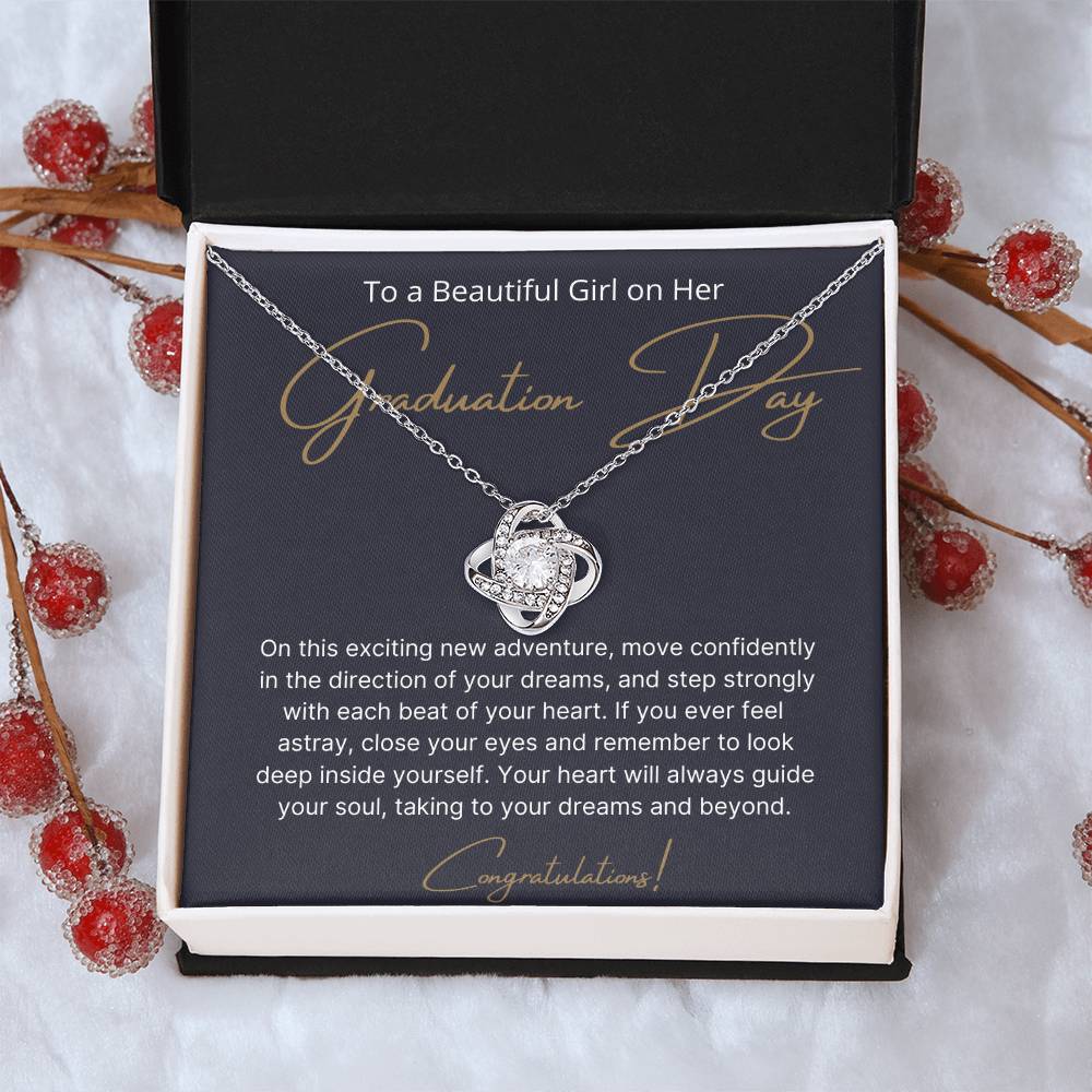 Gift For Girls On Graduation  Love Knot Necklace