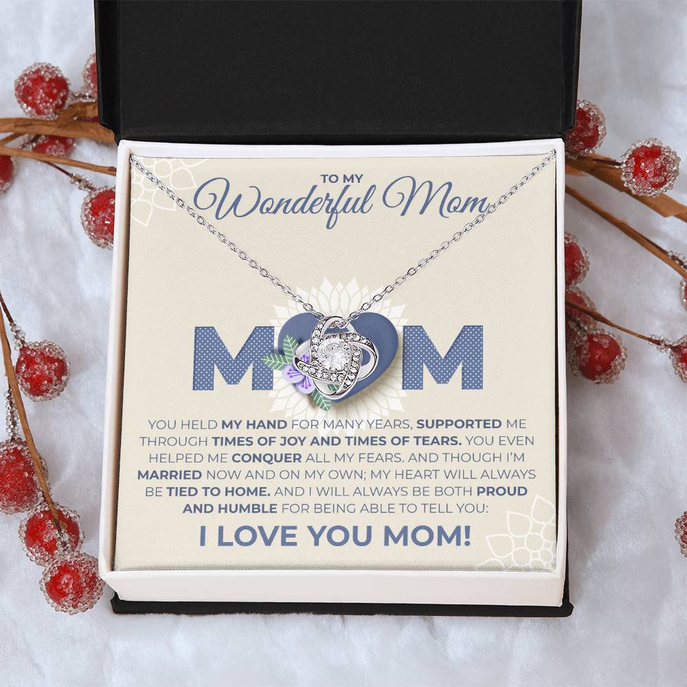 Mom - You Held My Hand Love Knot Necklace