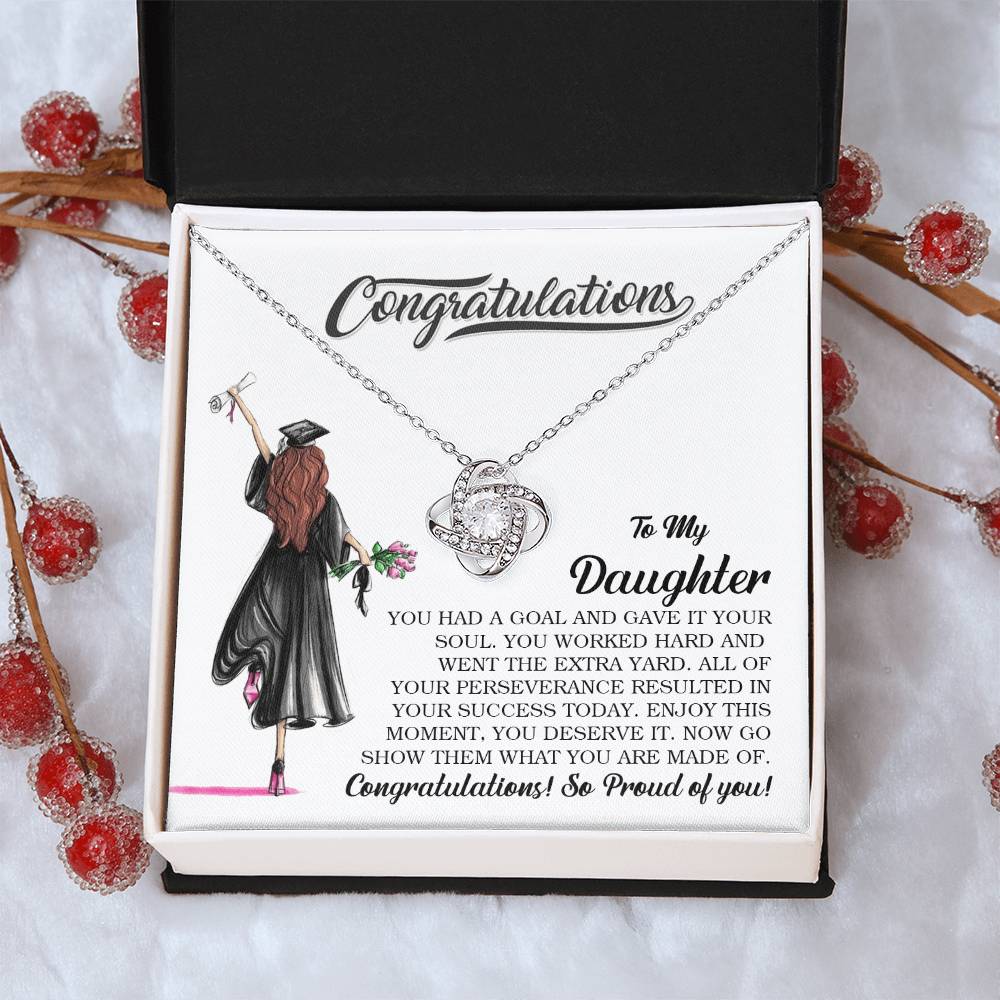 To My Daughter Graduation Gift Graduation Necklace For Her College Graduation Gift High School Senior Graduation Love Knot Necklace