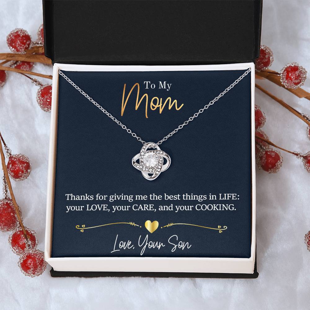 Mom - Thanks For Giving Me Love Knot Necklace