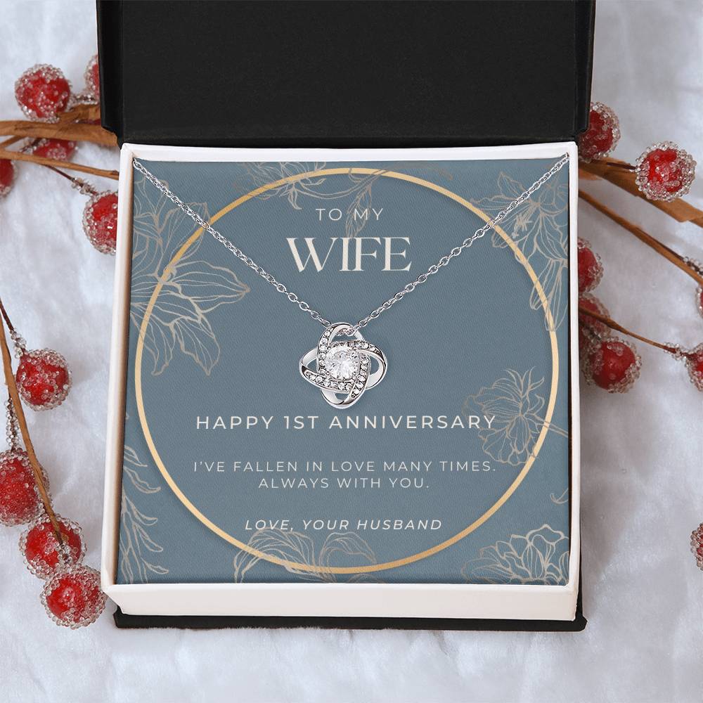 1 Year Anniversary Gift For Wife  1 Year Anniversary Gifts  1 Year Wedding Anniversary Gift Ideas  1St Wedding Anniversary Gift F Love Knot Necklace