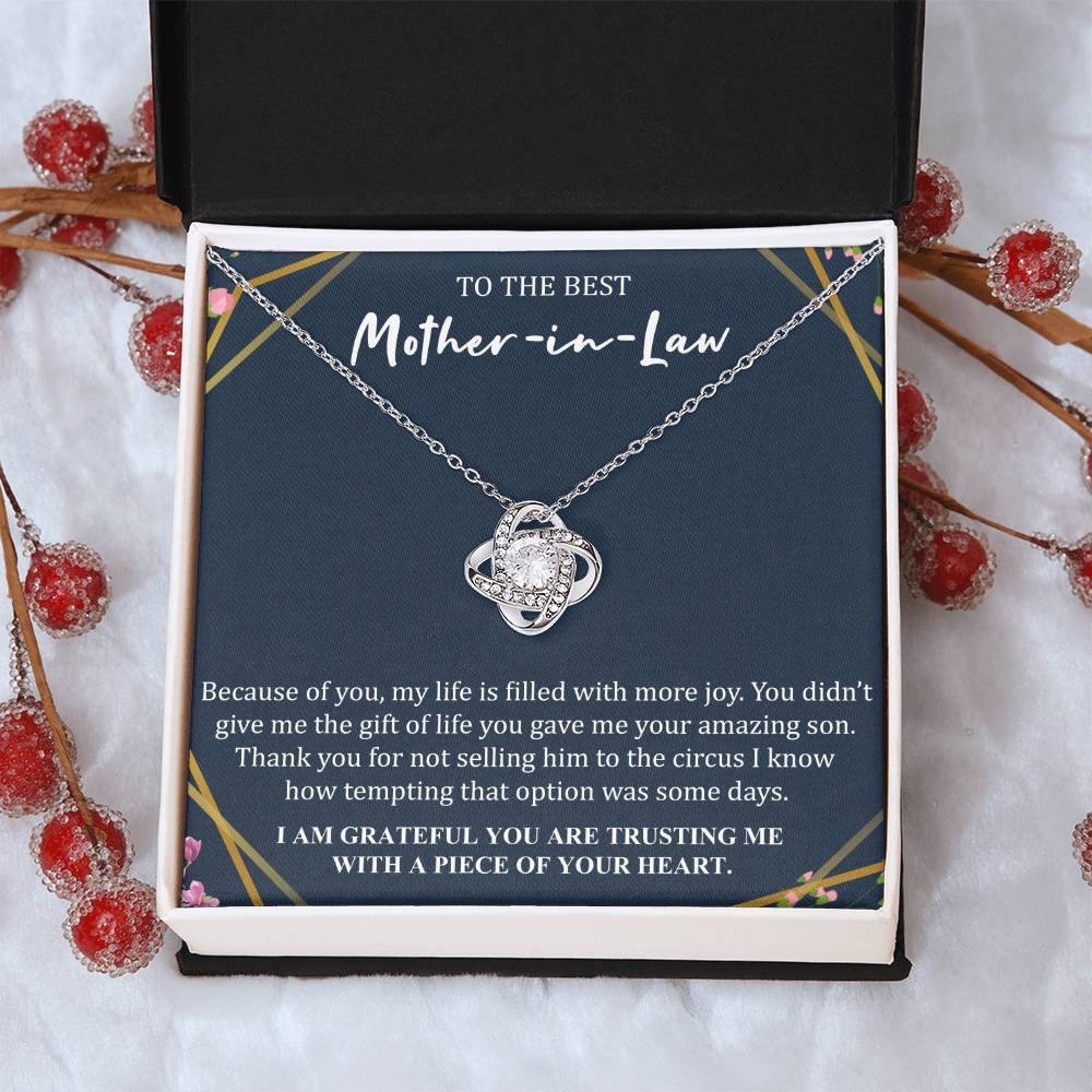 Gift For Mother-In-Law More Joy 5 Love Knot Necklace Love Knot Necklace