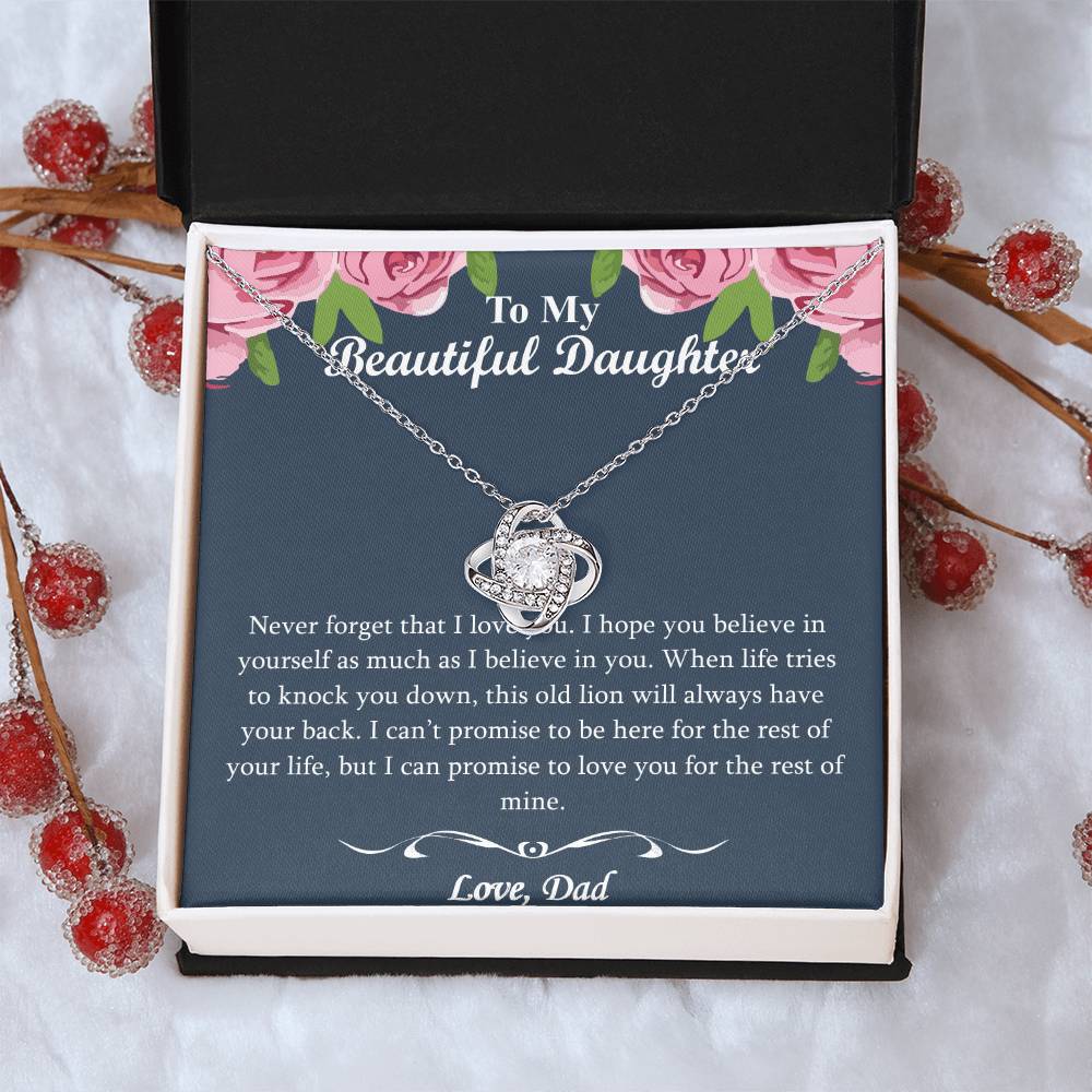 The Best Gift For Your Daughter -  - Dad To Daughter Necklace Jewelry Gift Love Dad To Dau Love Knot Necklace