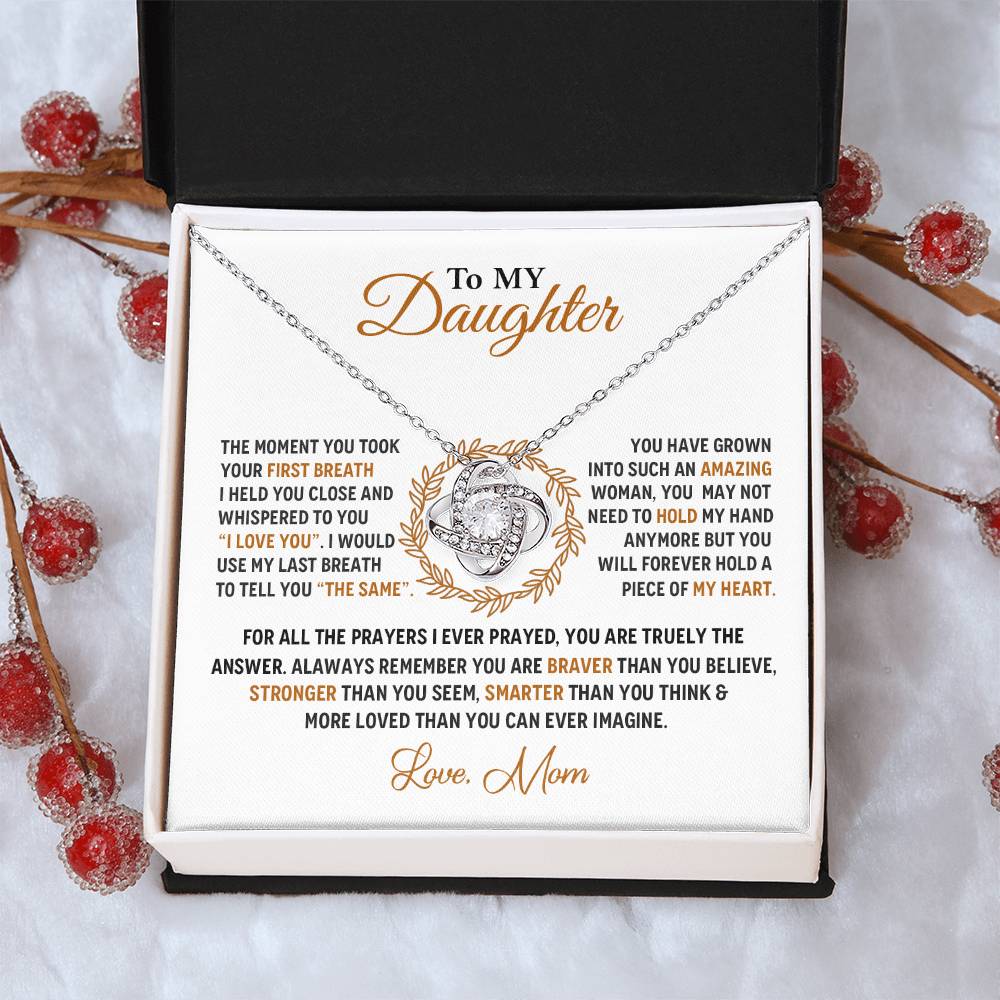 To My Daughter Love Knot Necklace💓 Love Knot Necklace