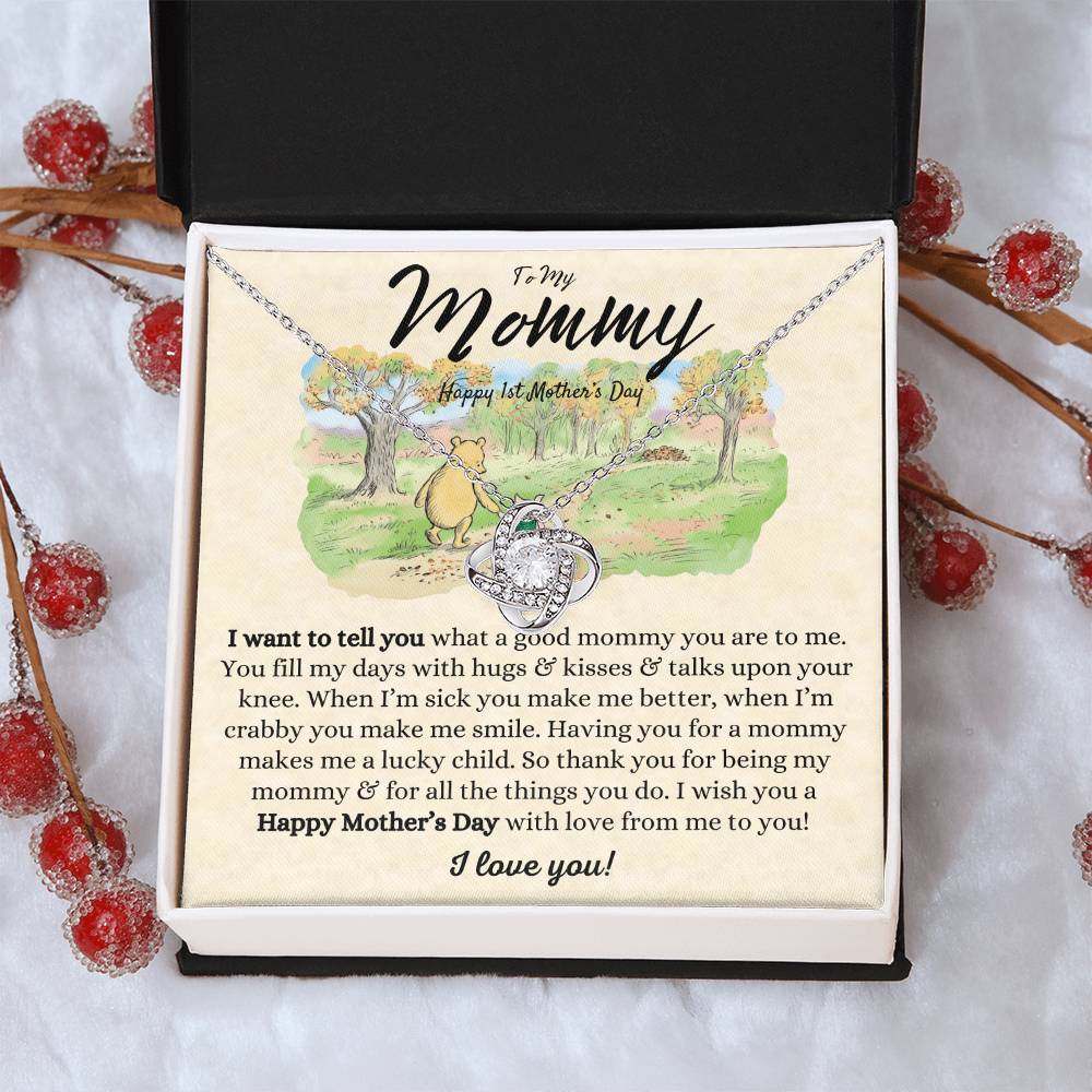 Mothers Day Gifts From Baby 1St Time Mothers Day Gift Mothers Day Necklace Gifts First Time Mom Mothers Day Gift From Baby Love Knot Necklace