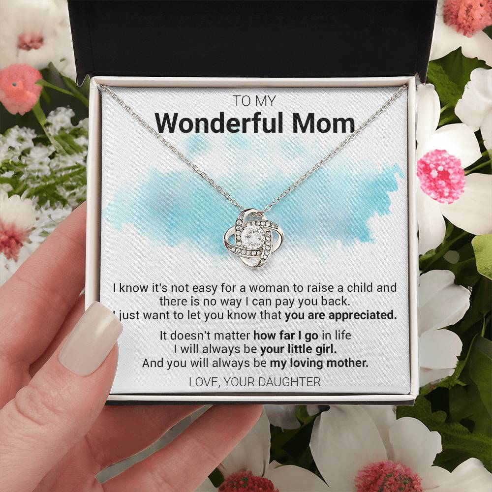 Gift For Mom - My Loving Mother - Love Knot Love Knot Necklace