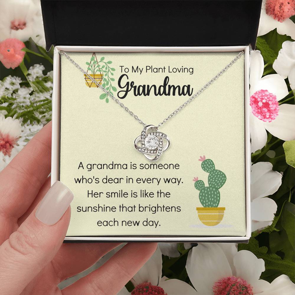 Plant Loving Gifts For Mothers Day Presents For Grandma Birthday Plant Lover Gift From Granddaughter Necklace Gift From Grandkids 1 Love Knot Necklace