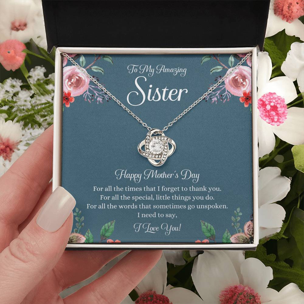 Mothers Day Gift For Sister Sister Mothers Day Gift Sister Necklace Gift On Mothers Day Sentimental Mothers Day Gift For Sister Jewelry 1 Love Knot Necklace