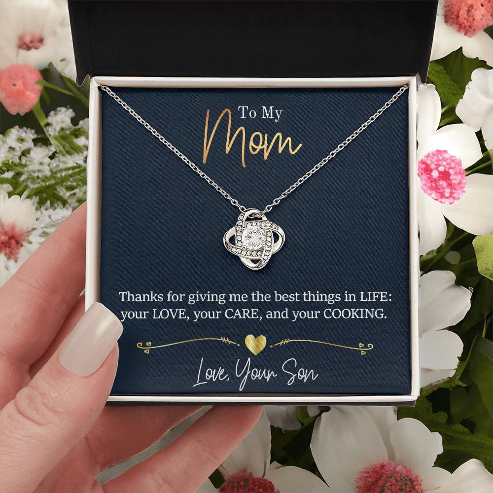Mom - Thanks For Giving Me Love Knot Necklace