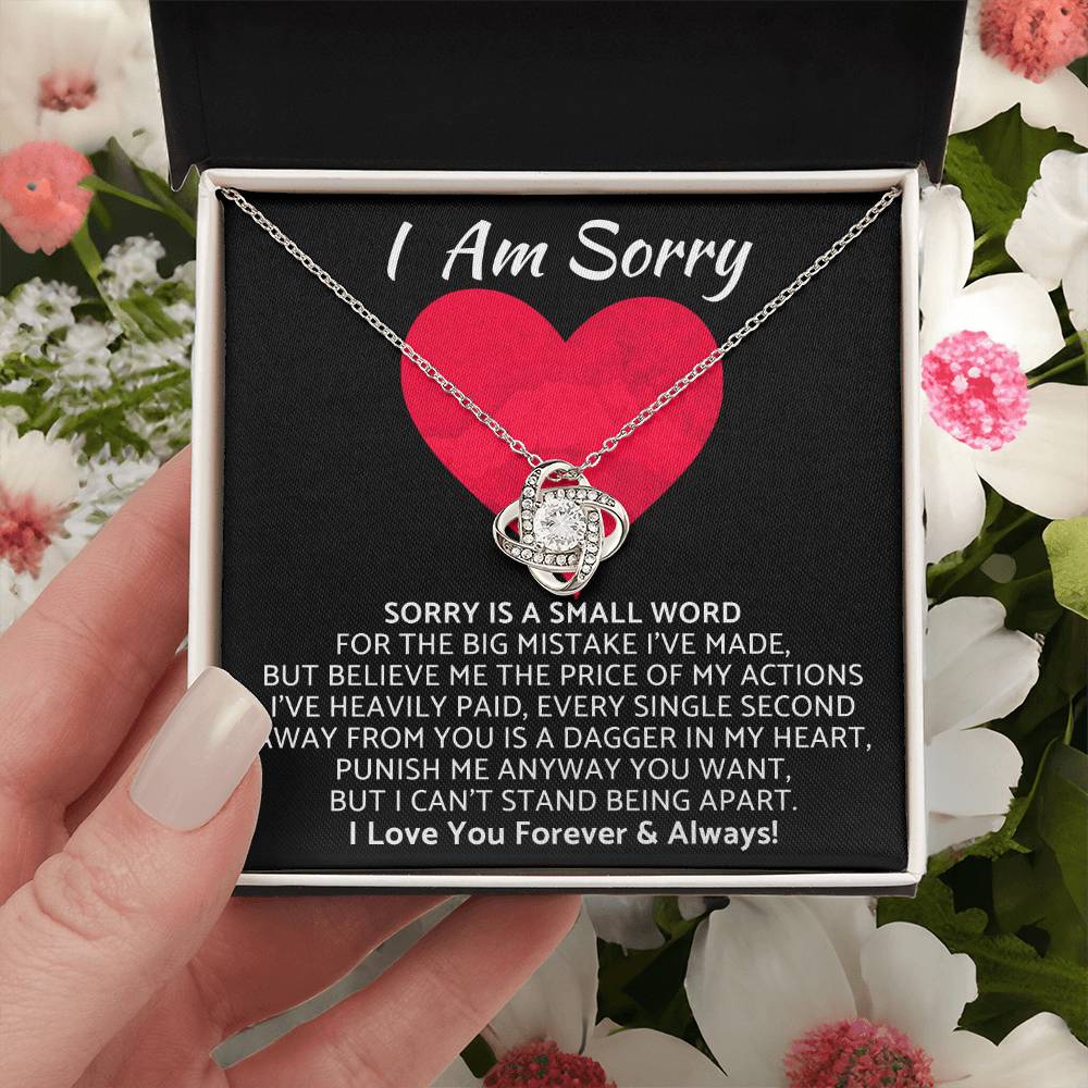 Premium I Am Sorry Gift for Your Love Knot Necklace