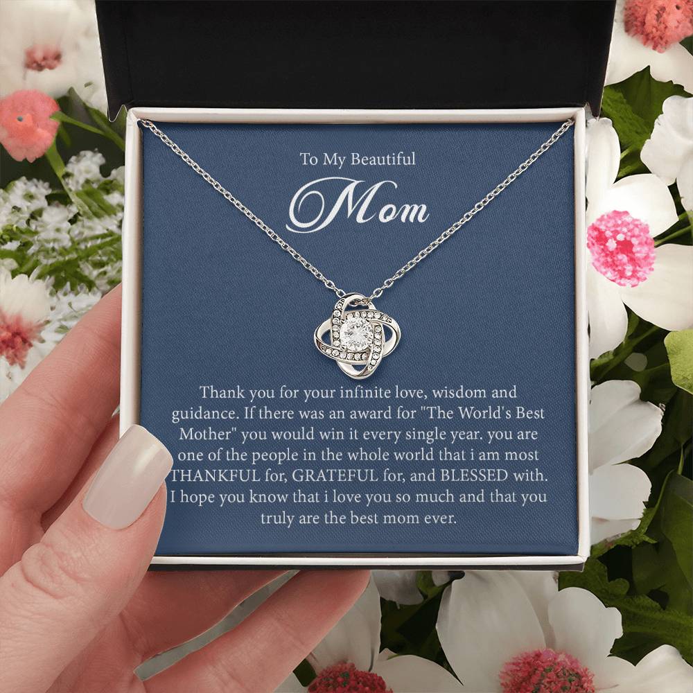 To My Beautiful Mom - Necklace - Love Knot Love Knot Necklace