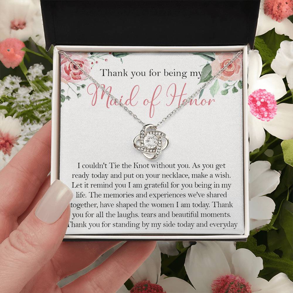 Maid Of Honor Wedding Day Gift Maid Of Honor Necklace Gift Maid Of Honor Gift From Love Knot Necklace
