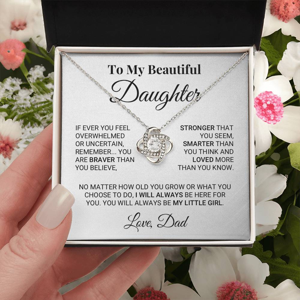 My Little Girl Daughter Love Knot Necklace